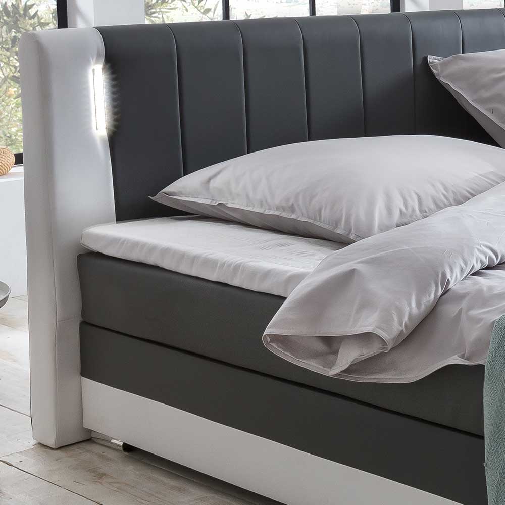 Modernes Bett mit Boxspring & LED Kopfteil - Zurana