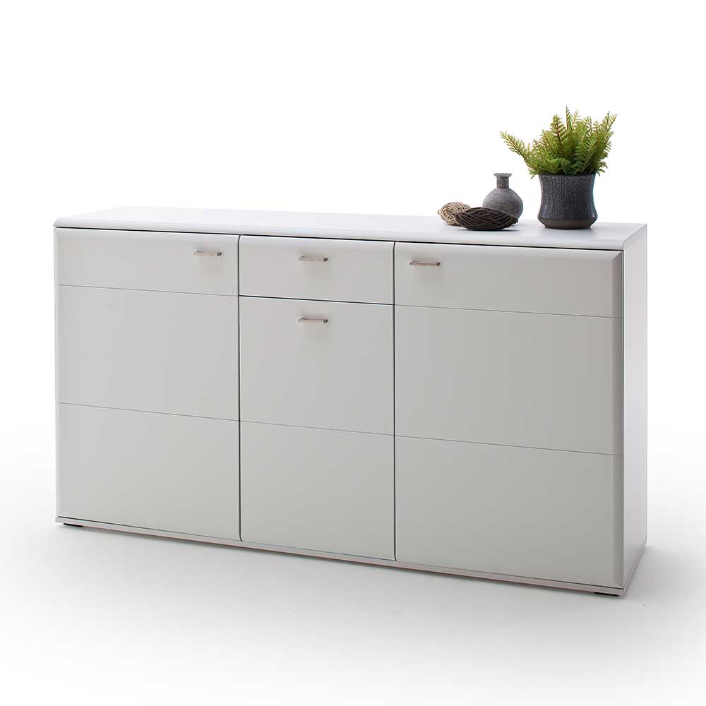 Weißes Sideboard mit Sockelgestell - Hazime