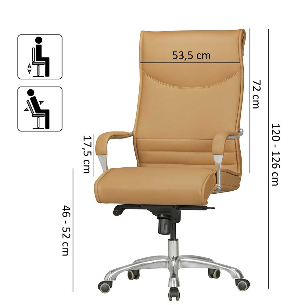 Ergonomischer Büro Drehstuhl in Beige - Henner