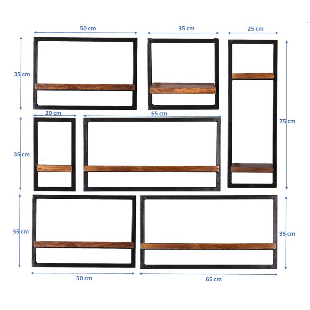 Industrial Design Wandboard Set - Mendoza (siebenteilig)