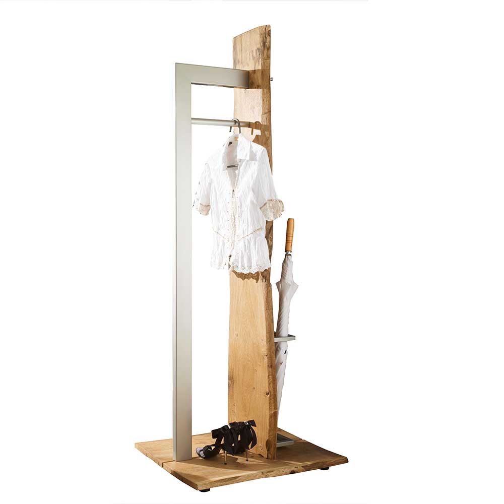 Design Standgarderobe aus Metall & Eiche - Avidora