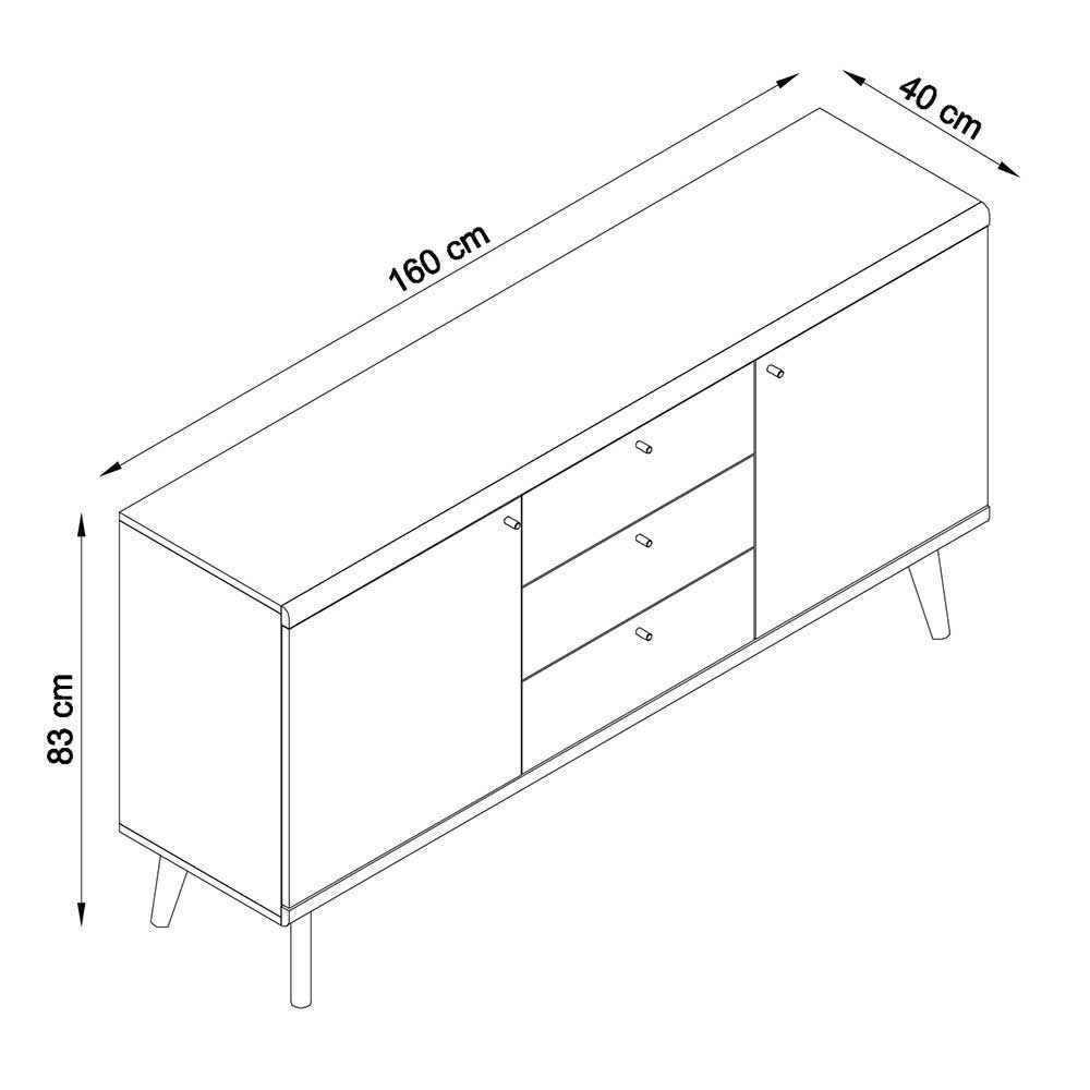 Set Wohnzimmer Einrichtung zweifarbig - Cablos (fünfteilig)