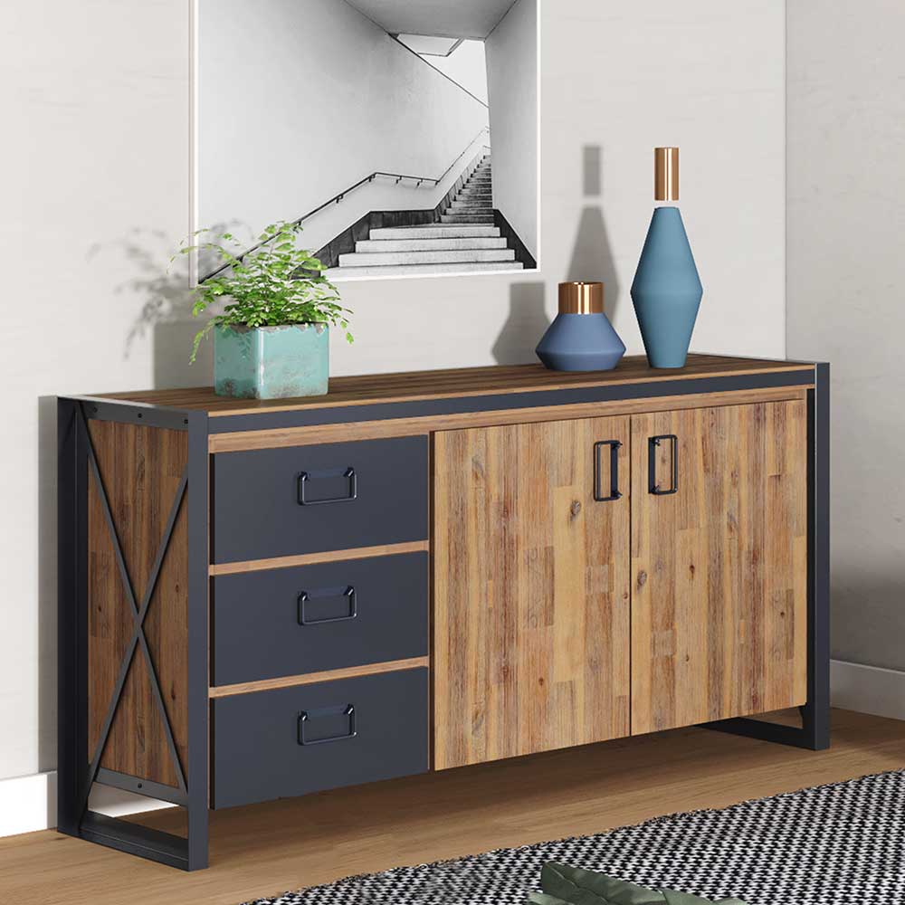 150x80x45 Industrial Sideboard aus Akazie Braun - Ednurio