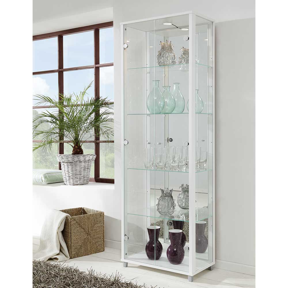 58x172x33 Glasvitrine in Weiß 2-türig - Samona