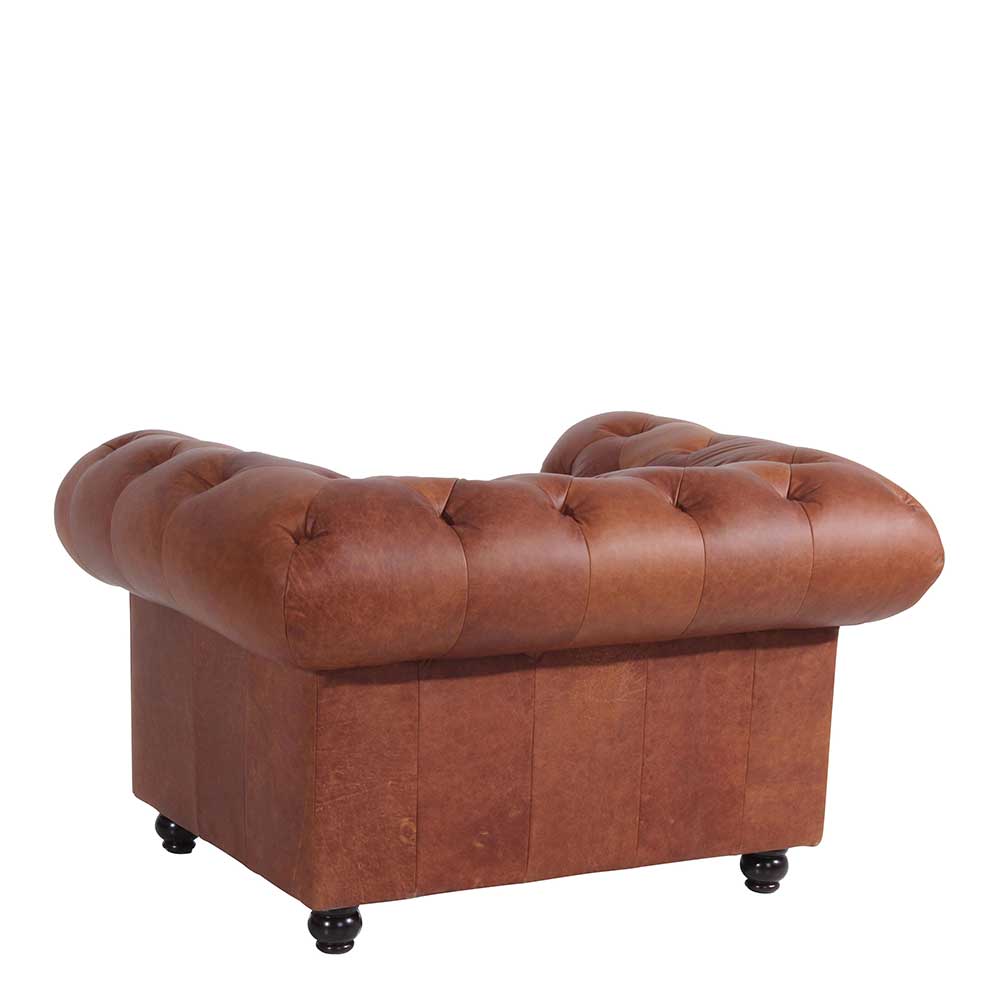 Chesterfield Ledersessel in Cognac Braun - Ultima