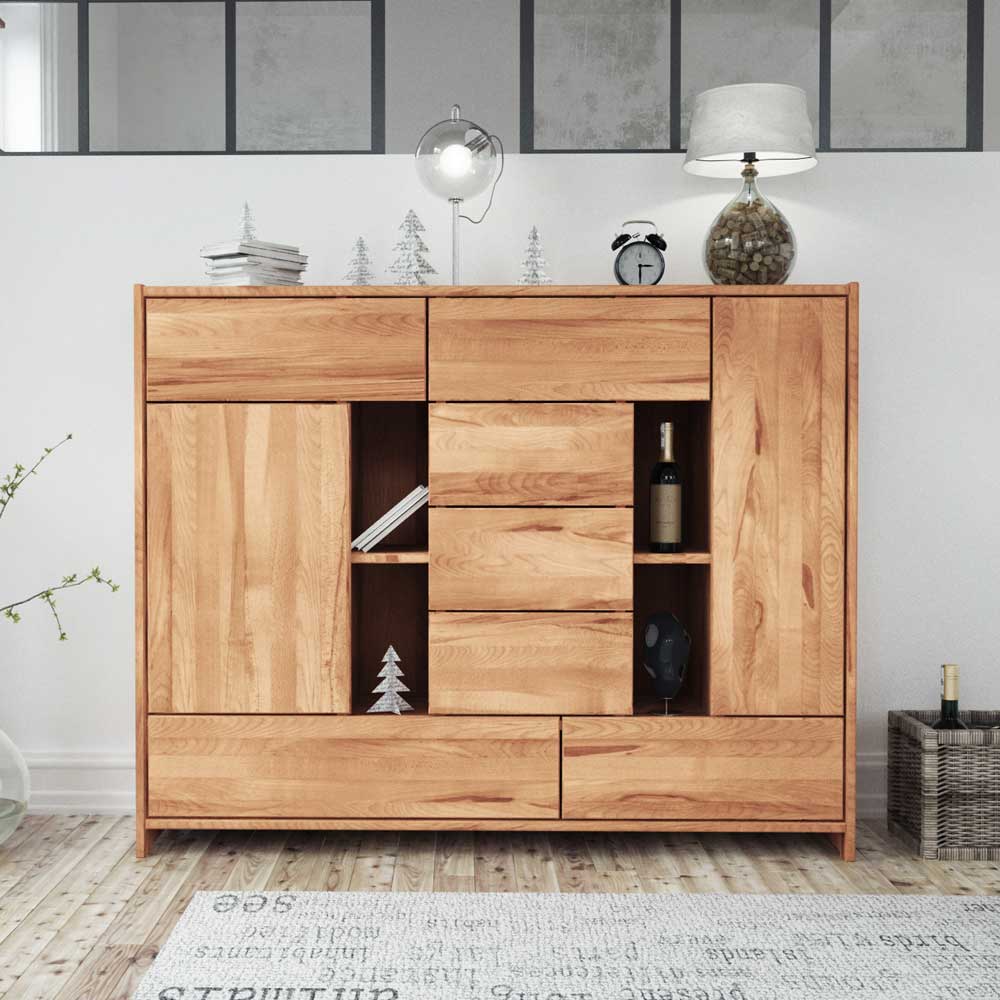 Design Sideboard Salomonia aus Kernbuche Massivholz