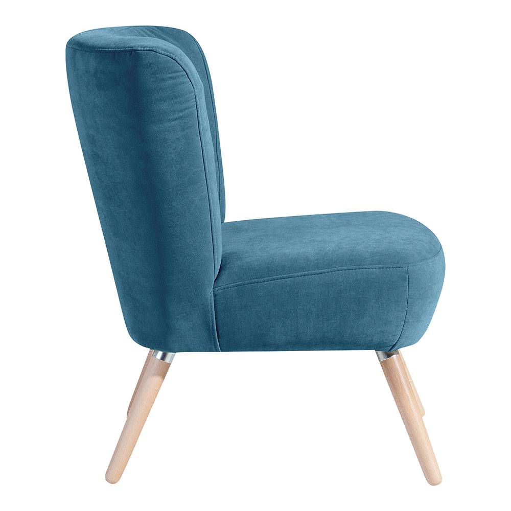 Sessel in Petrol Blau Velours - Curedo