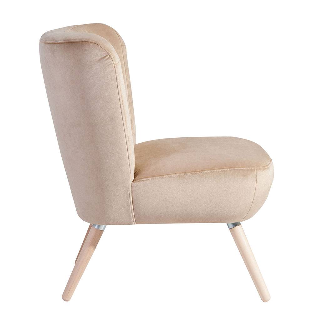 Sessel aus Samtvelours Beige - Modena