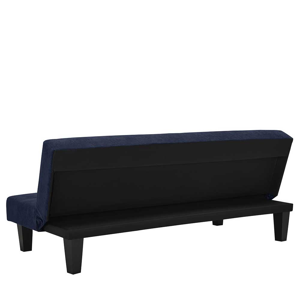 Microfaser Schlafsofa in Blau mit Schwarz - Hanniba