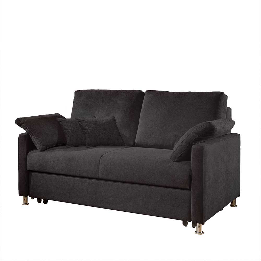 Schwarzes 2er Sofa mit Schlaffunktion - Laromain