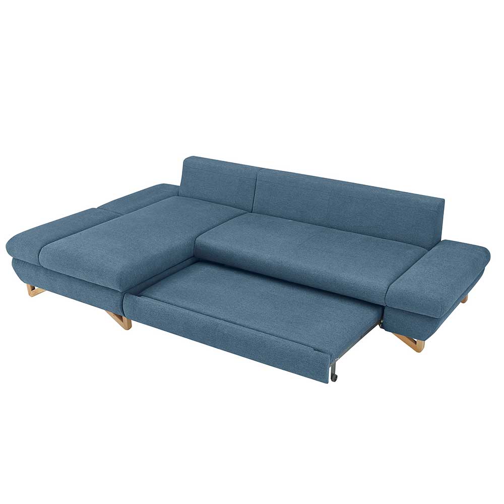 Polsterecke Schlafsofa in Blau - Baonga