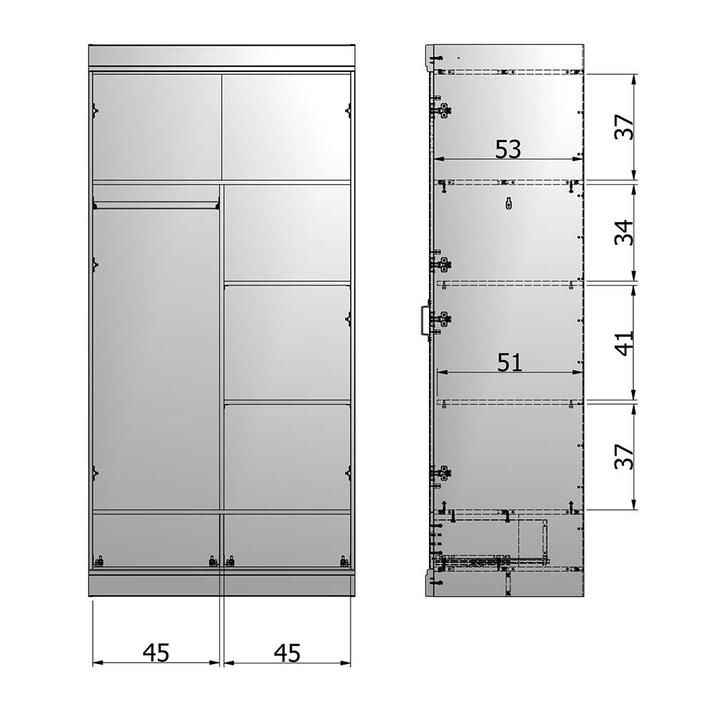 Weißer Kleiderschrank im Skandinavischen Stil - Mattressa