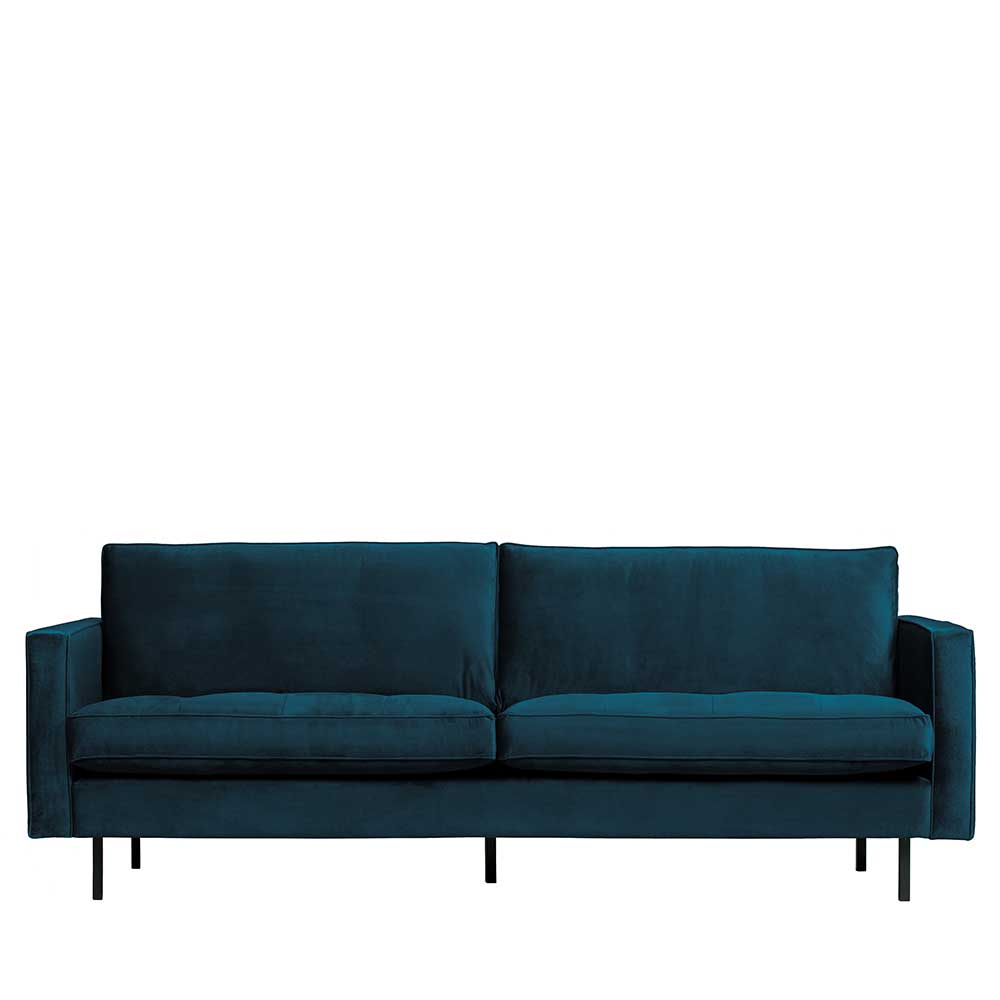 Wohnzimmersofa in Blau Samtstoff - Cumagon