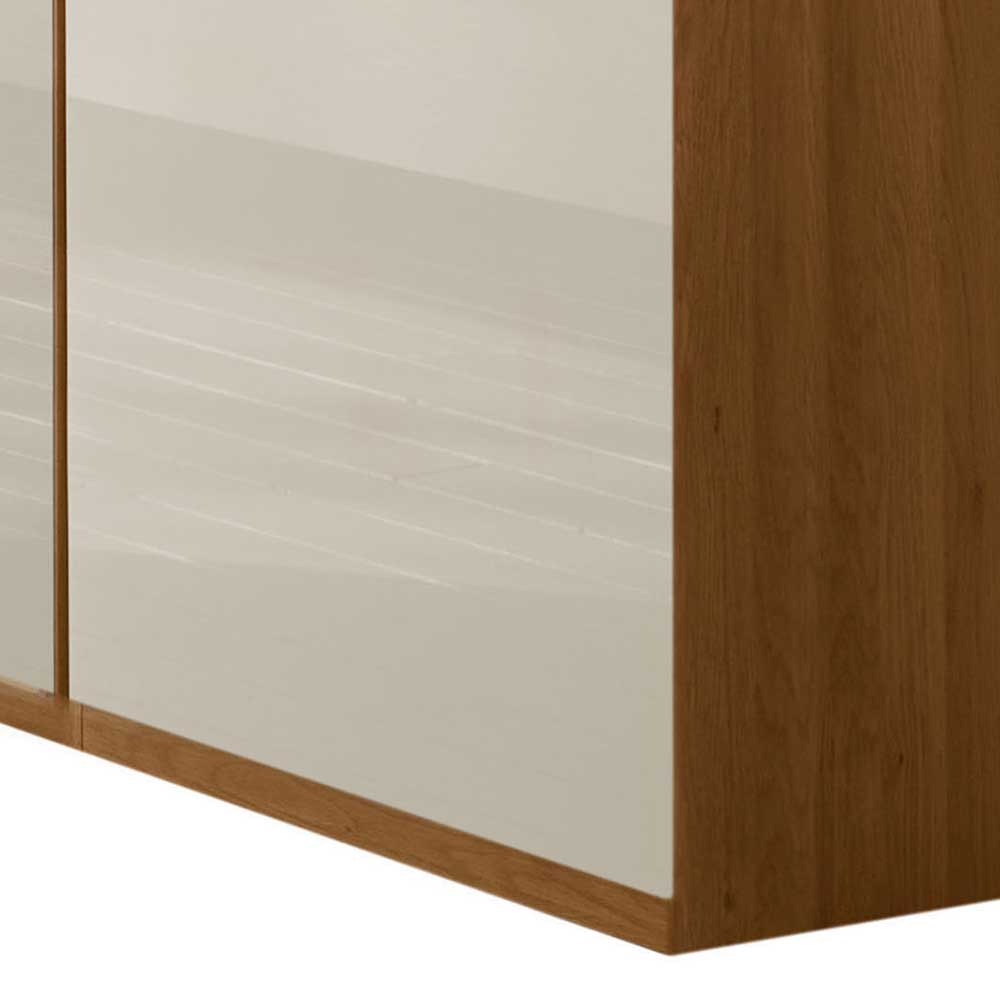 Drehtürenschrank mit Glasfront in Beige - Emdsiva