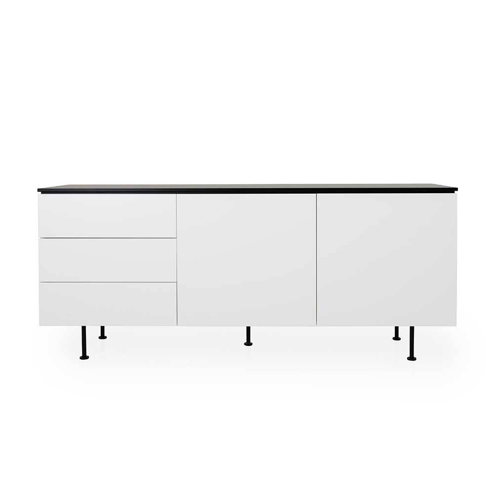 180x76x45 Sideboard in Weiß & Schwarz - Marano