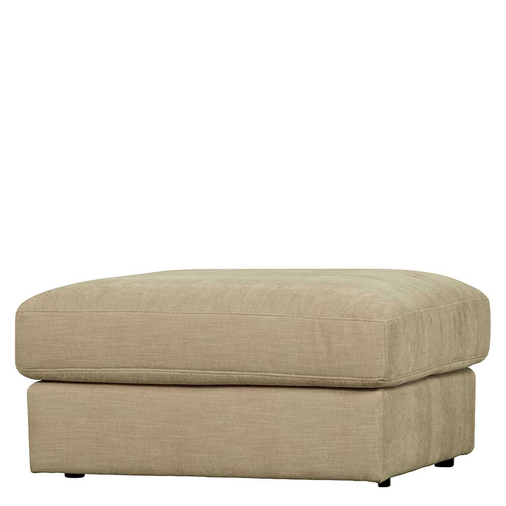 Polsterhocker in Beige Webstoff - 98x44x90 cm - Barocara