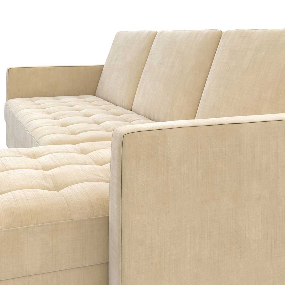 L-Bettsofa in Creme Chenille - Emiria