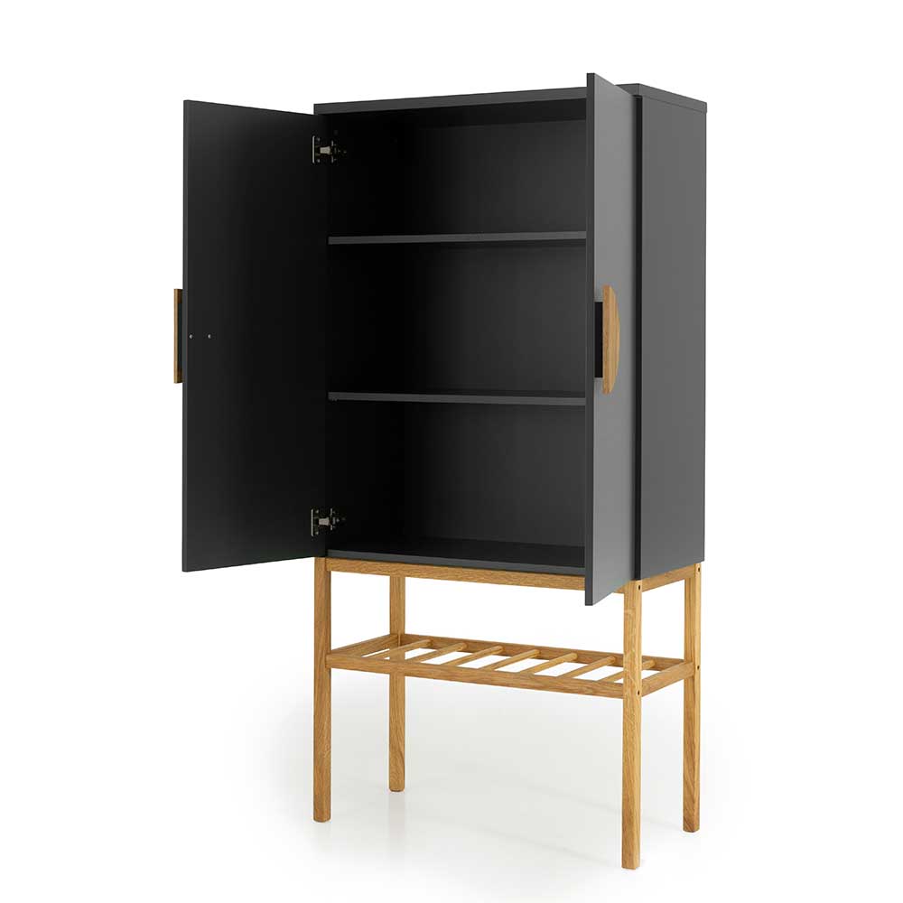 80x162x37 cm Barschrank in Schwarz - Britonia