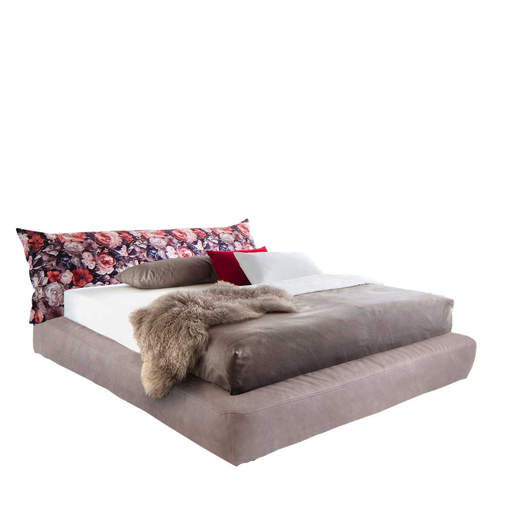 Boxspring-Doppelbett mit Blumen Stoff-Kopfteil - Arendal