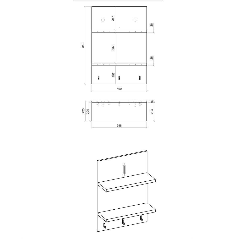 Küchenmöbel mit Theke in Weiß & Grau - Eture (sechsteilig)