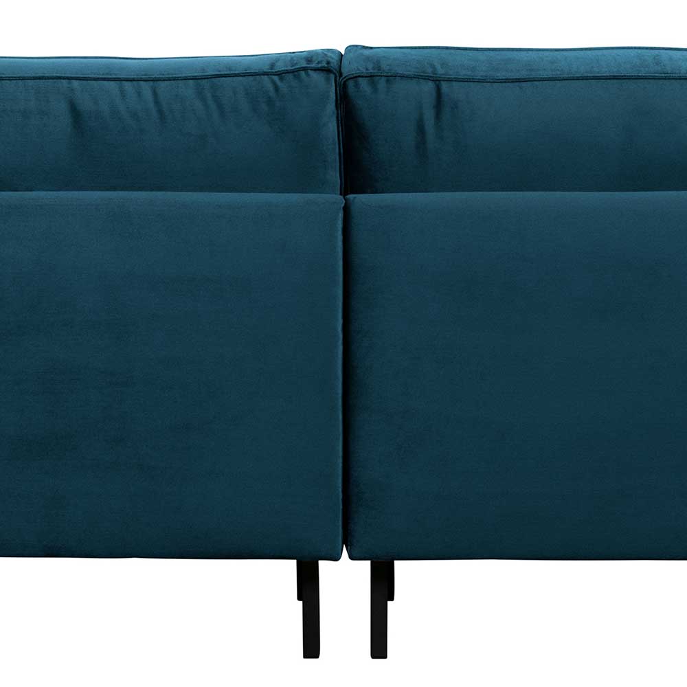 275x83x88 Sofa mit blauem Bezug aus Samt - Cumagon