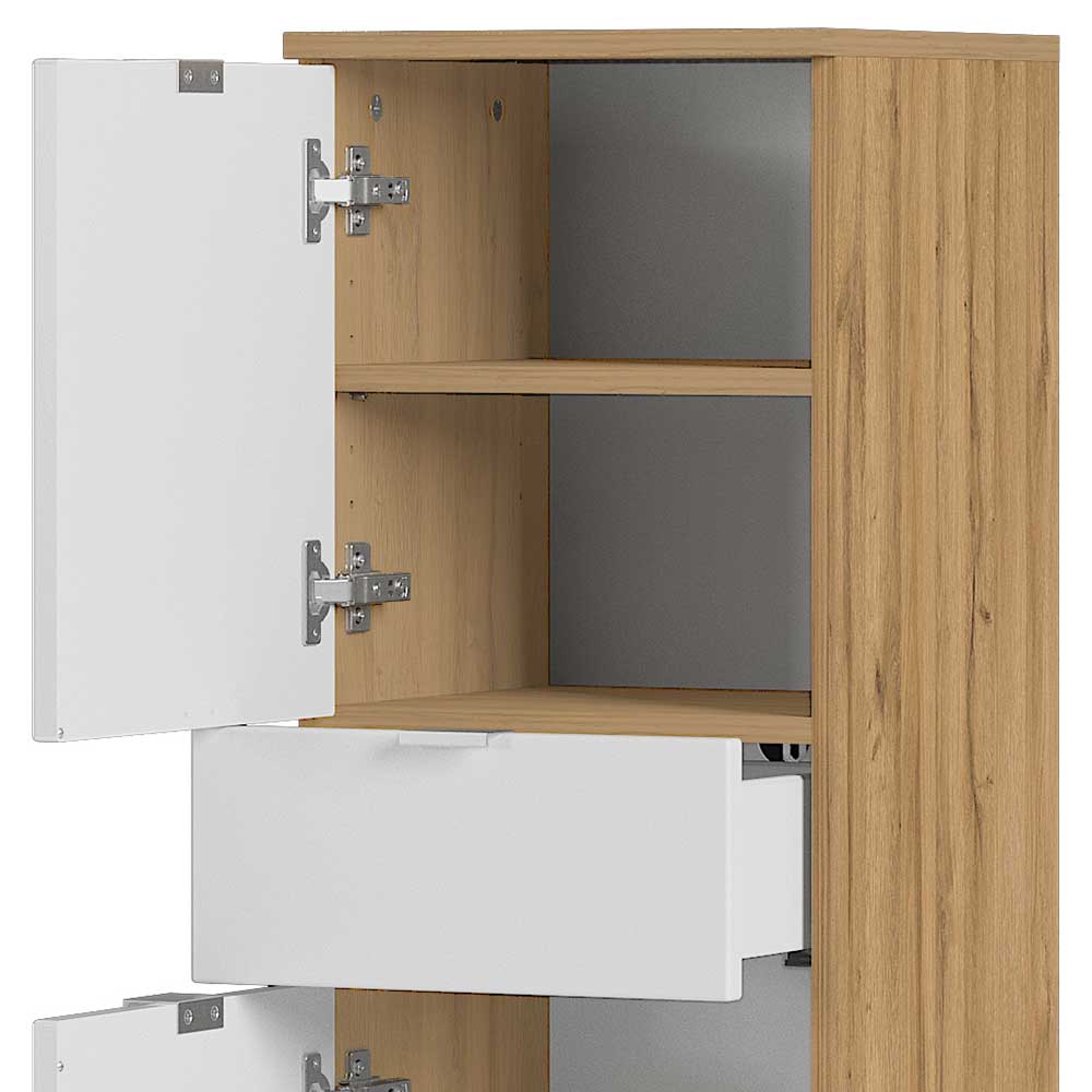 34x120x34 Badschrank 2-türig & Schublade - Narilos