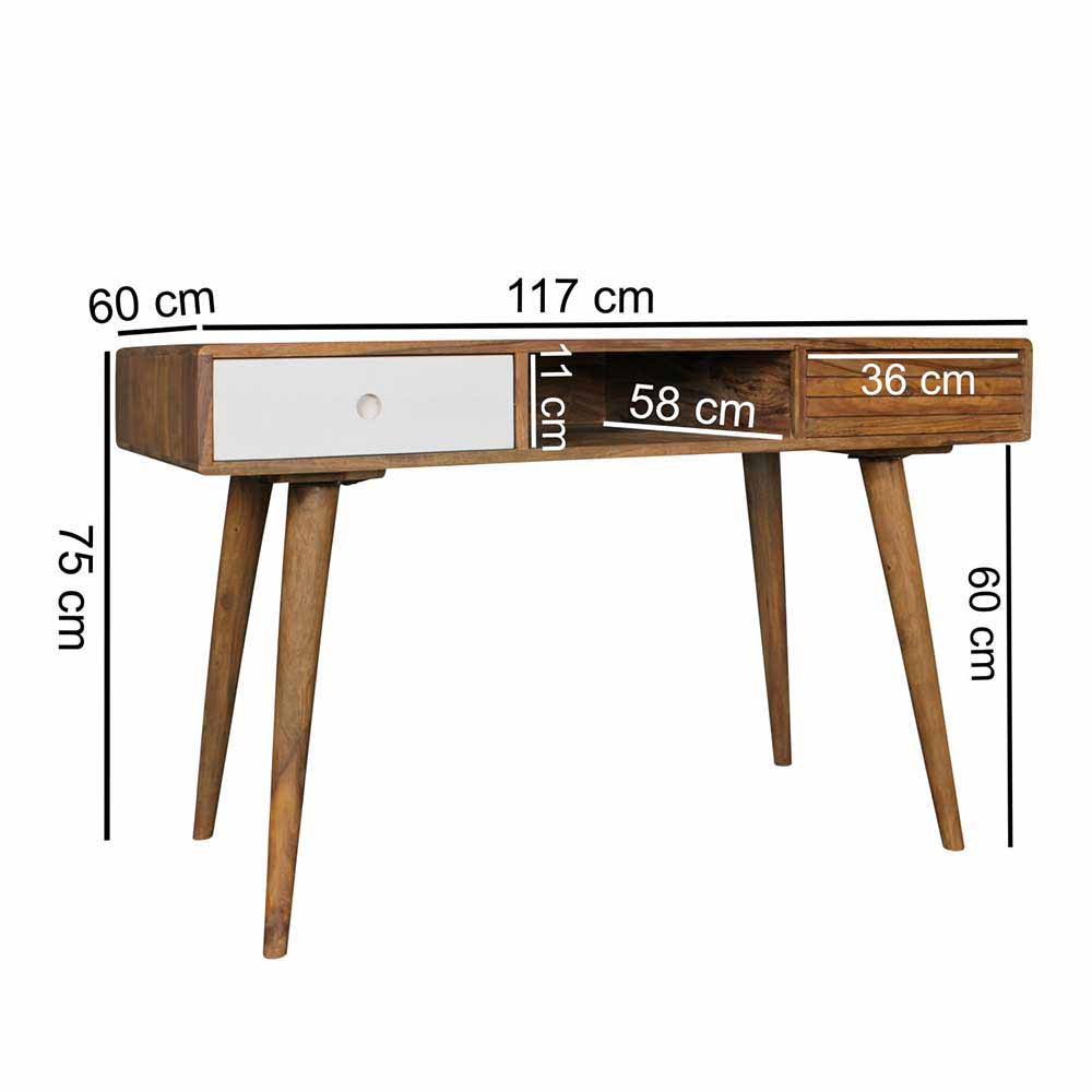 Schubladen Schreibtisch Cospic mit im Mid Century Stil