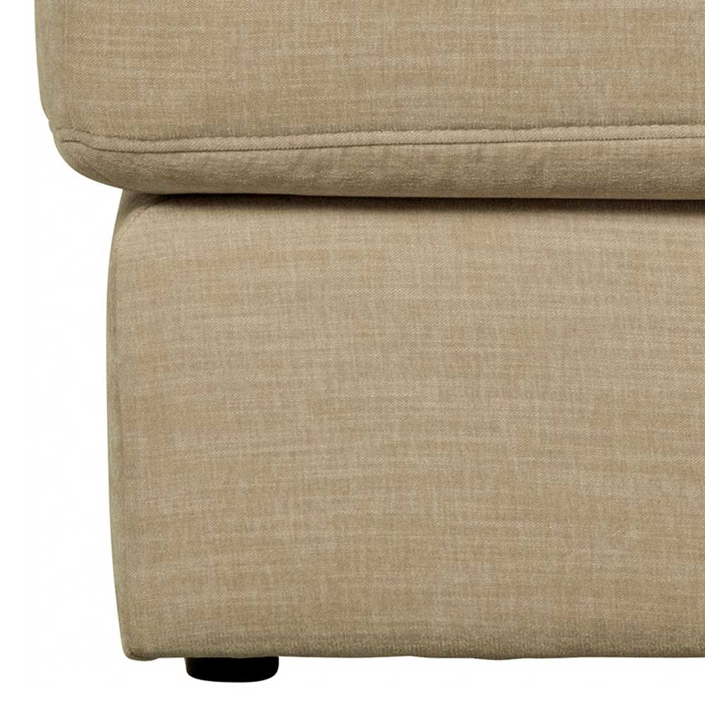 Polsterhocker in Beige Webstoff - 98x44x90 cm - Barocara