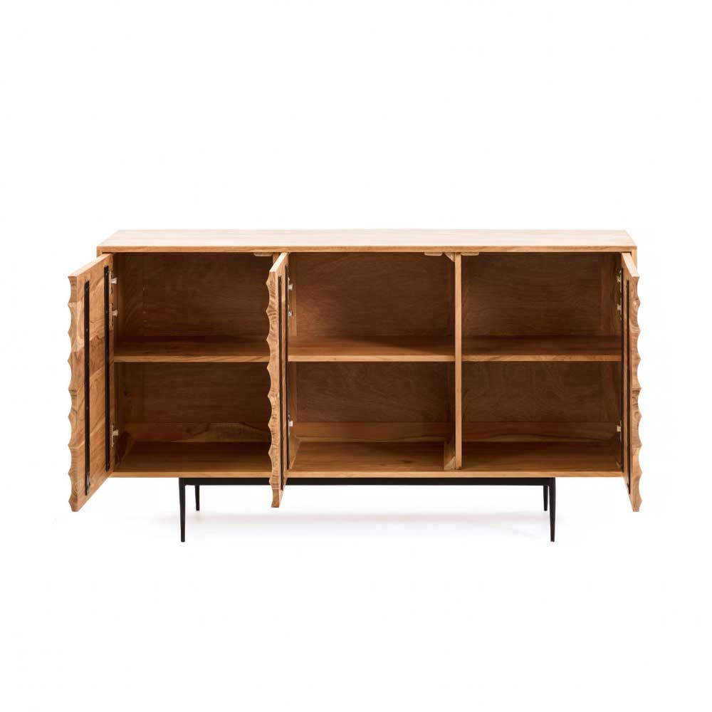 147x81x41 Türen-Sideboard aus massiver Akazie - Olvinas