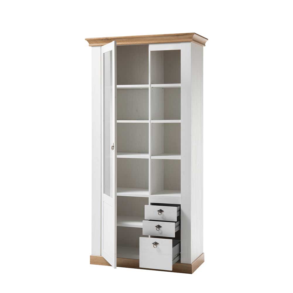 Country Style Vitrinenschrank zweifarbig - Diatara