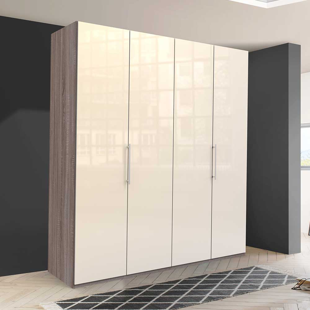 2-türiger Falttürenschrank in Creme Glas - Vergil