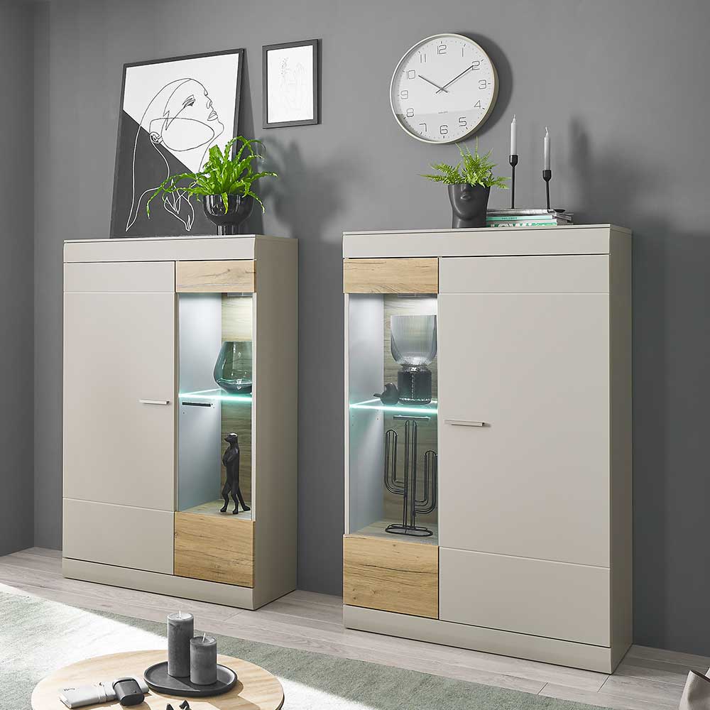 Highboard in Hellgrau & Zinneiche NB - Lioscas