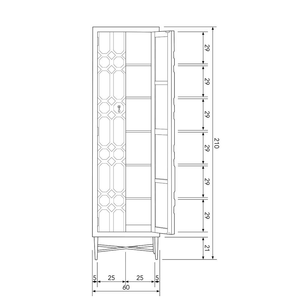 60x210x40 Design Schrank aus Recyclingholz - Illestra