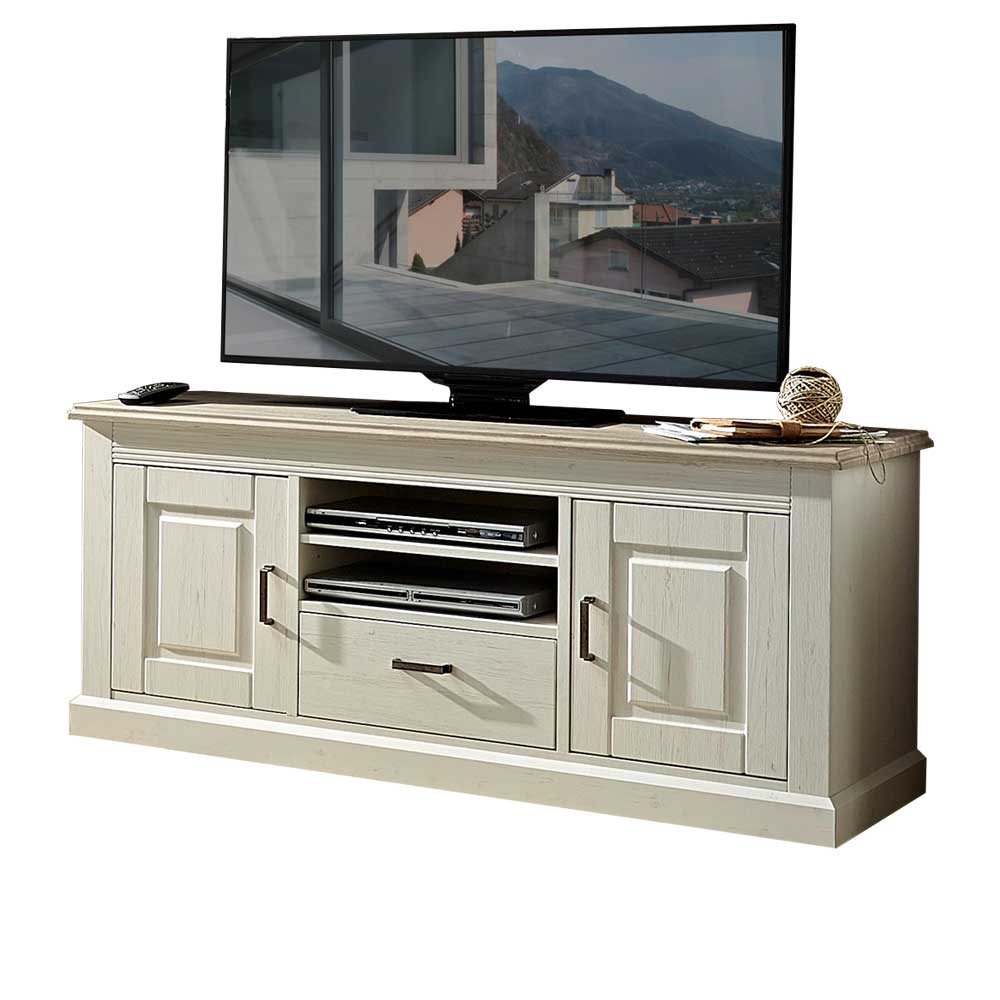 TV Schrank Rozasa in Weiß Taupe