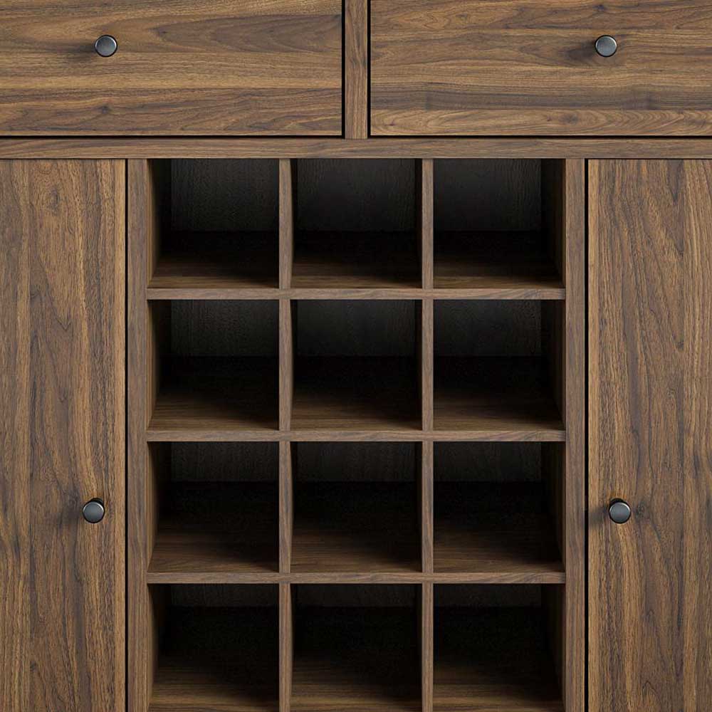 Retro Barschrank in Walnuss Optik - Tanios