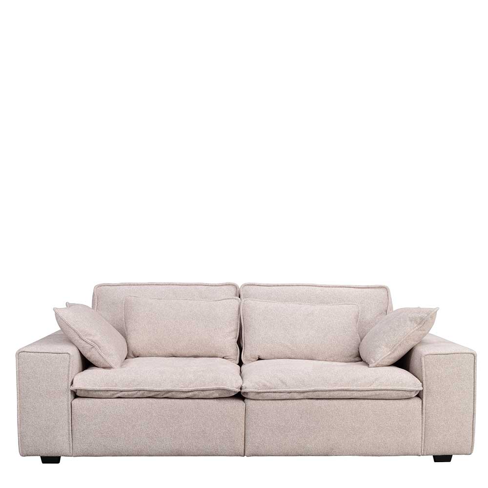 Dreier Sofa in Beige Stoffbezug - Praia