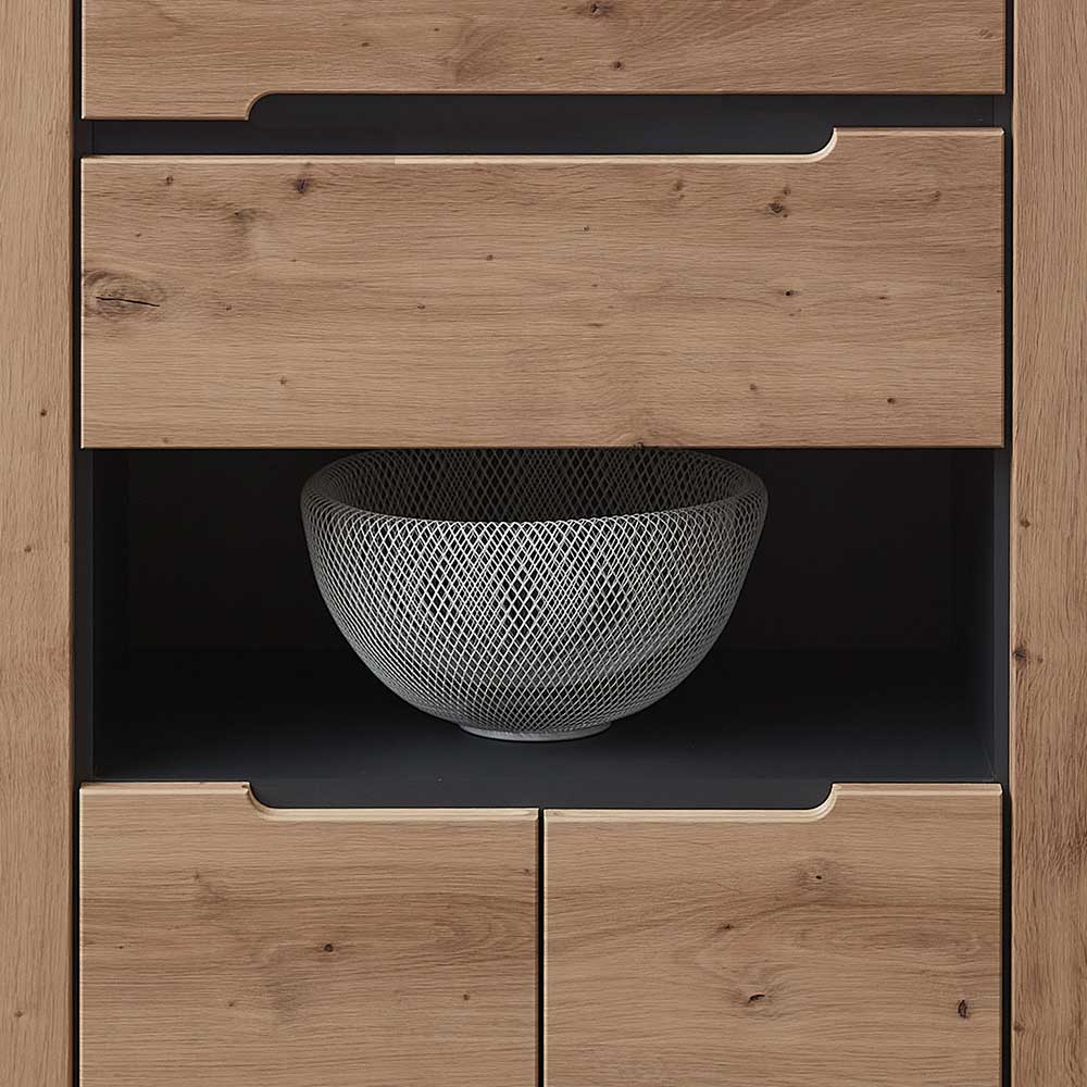 Highboard mit Glas & LED Licht - Kuetra