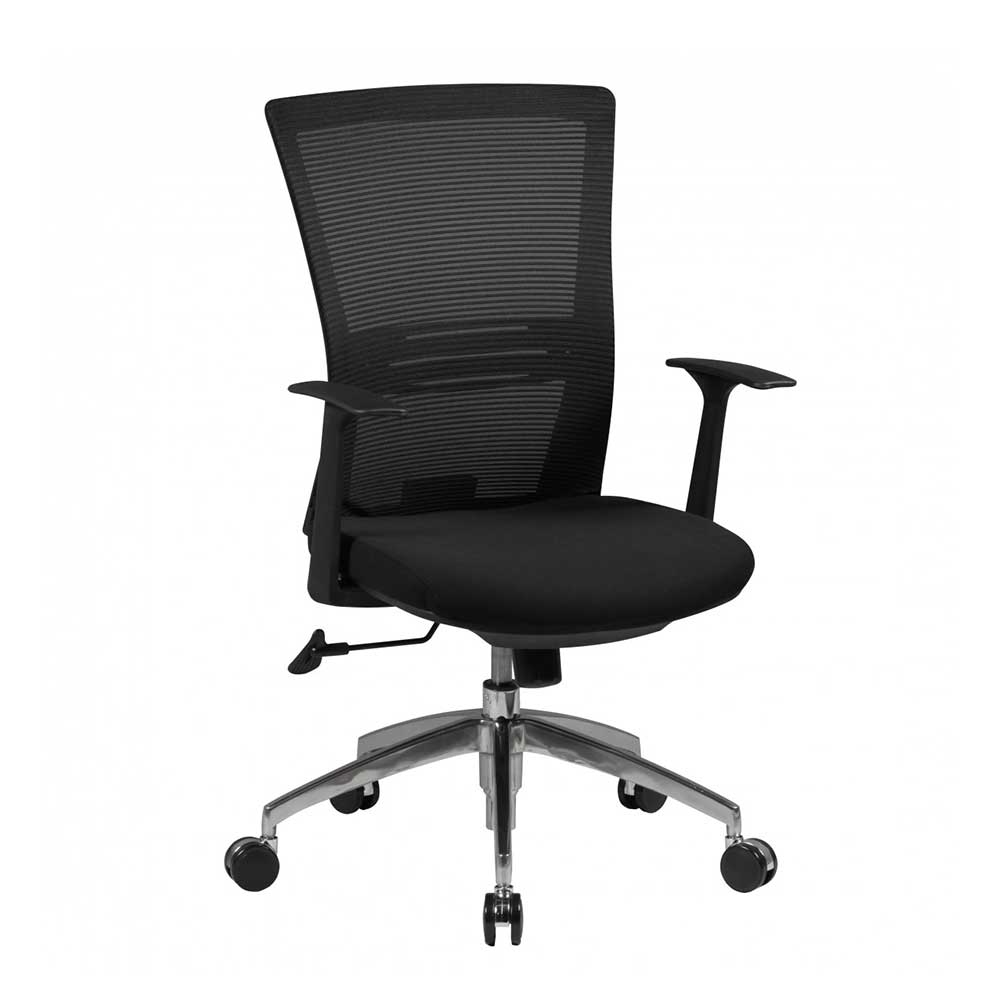 Ergonomischer Bürostuhl mit hoher Lehne in Schwarz - Delavidu