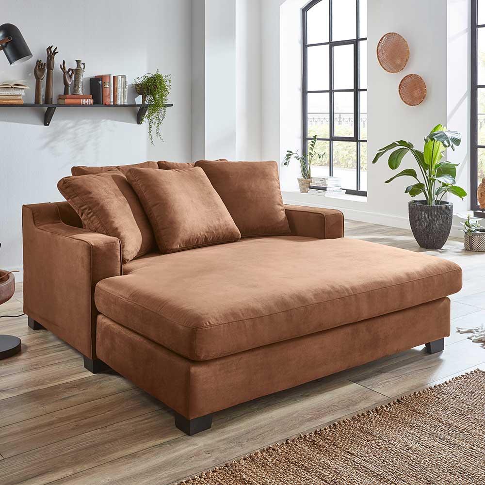 XXL Couch in Braun Microfaser - Malentra