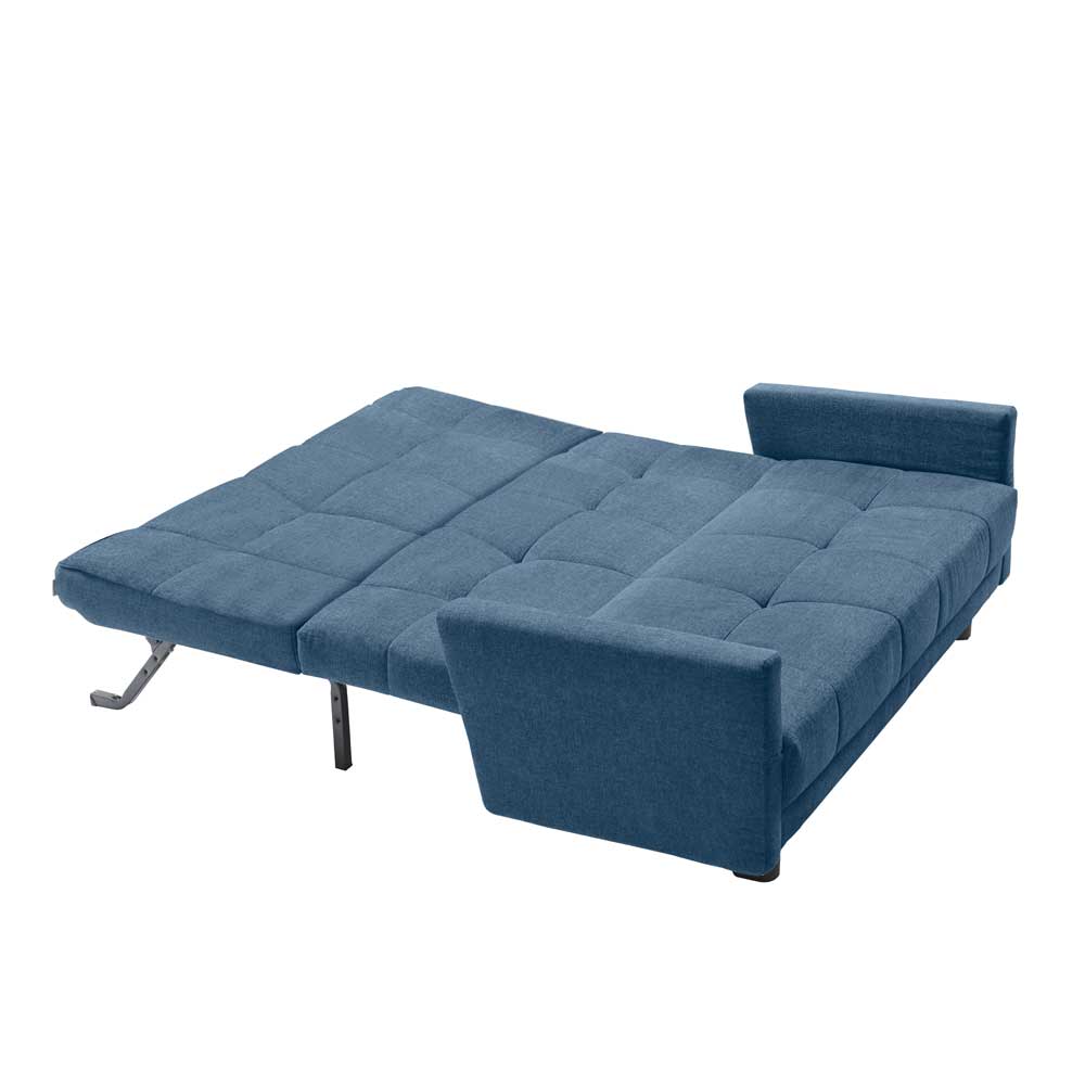 Blaue Klappcouch mit Stoffbezug Flachgewebe - Lech