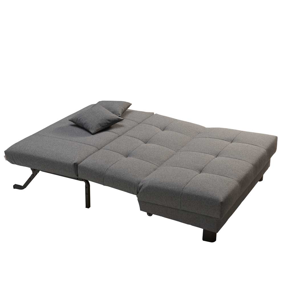 Velours Bettcouch in Grau - Daylight