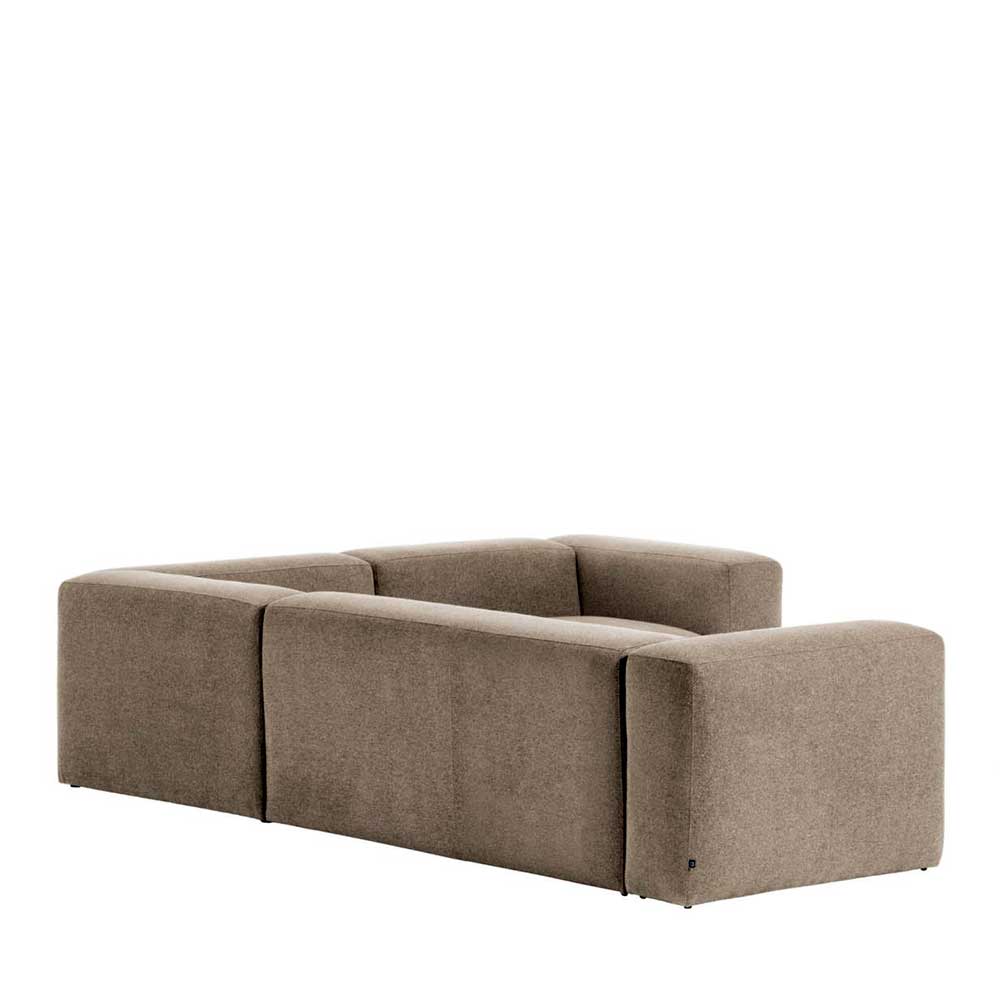 Ecksofa mit Armlehnen in Beige Chenille - Ursela