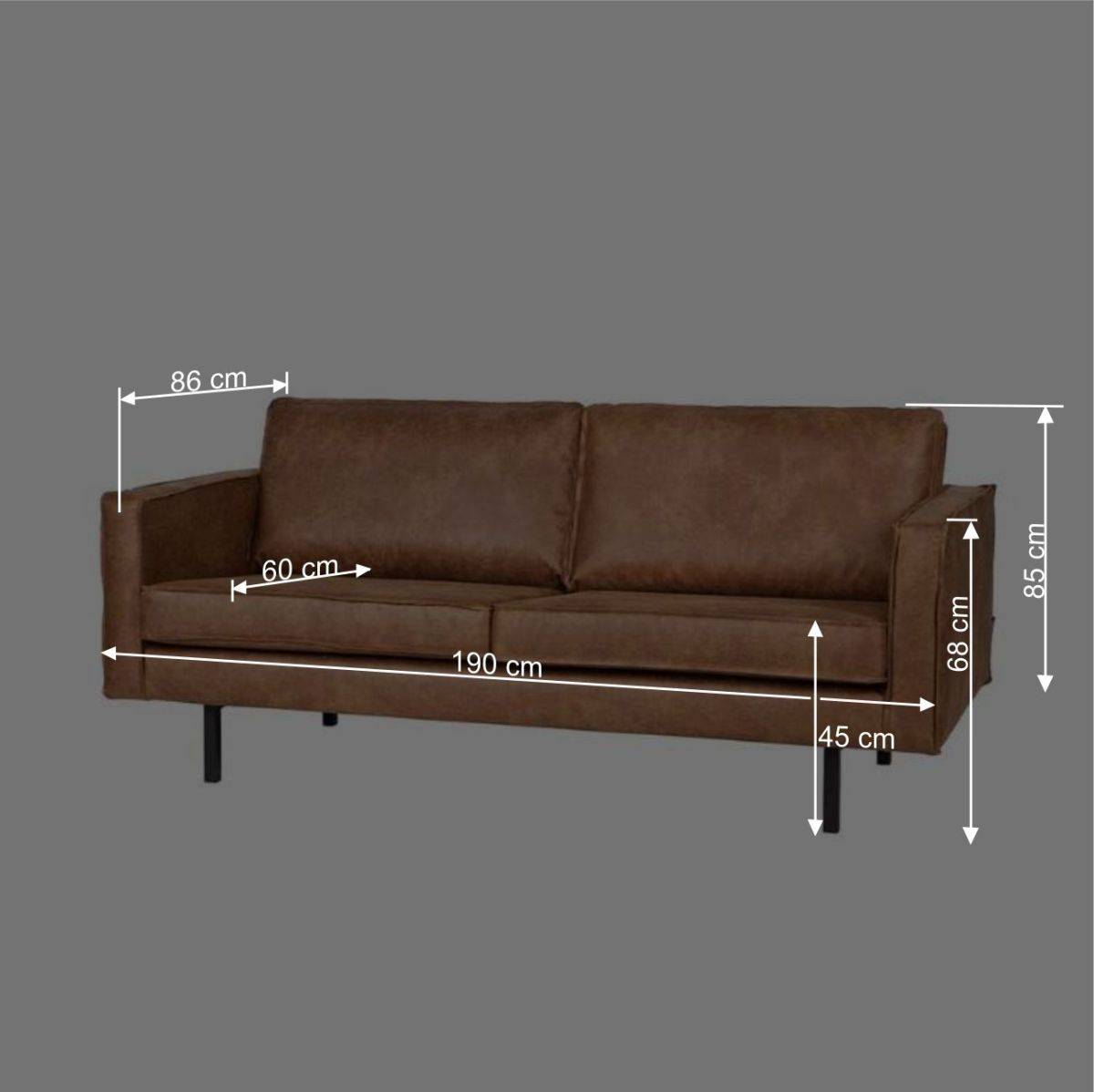 Loungecouch Adira in Cognac Braun