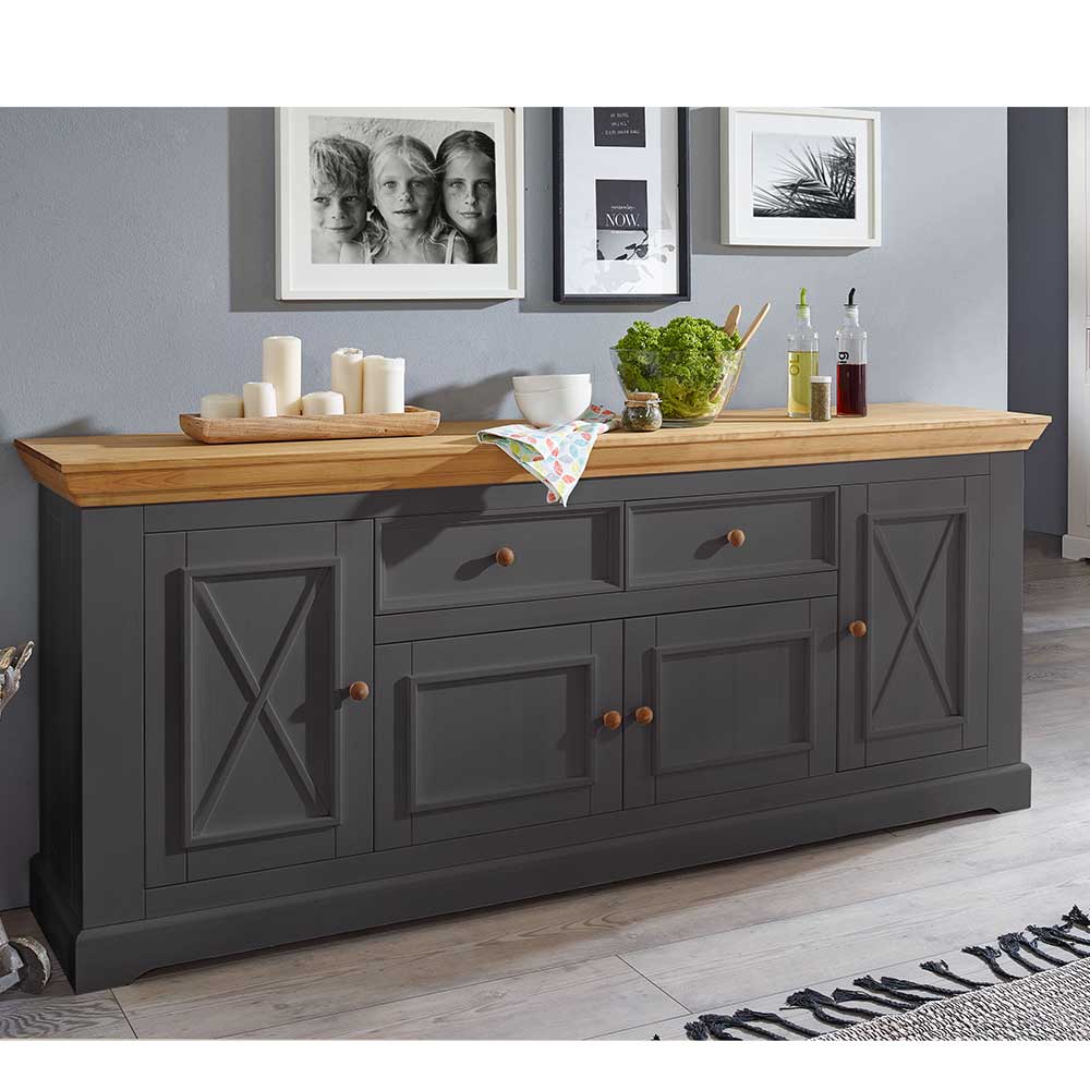 209x88x42 Landhaus Sideboard zweifarbig - Ustricia