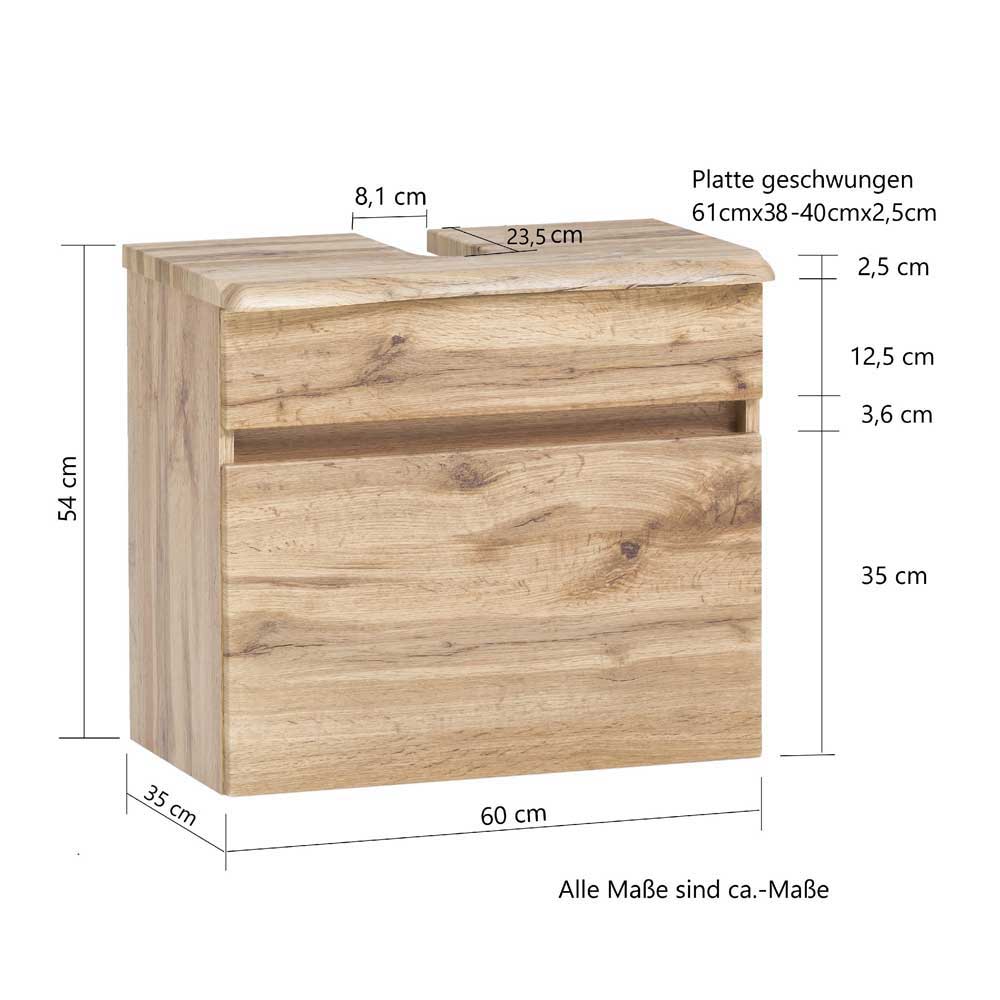 Touchwood Badmöbel in Wildeiche - Drumias (dreiteilig)