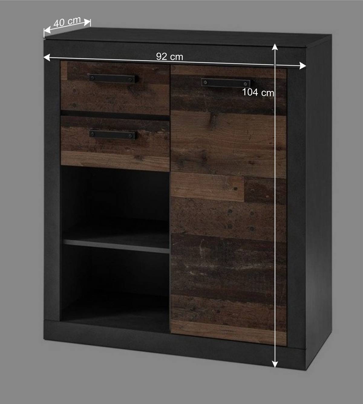 92x104x40 Highboard mit 2 Fächern - Timuras