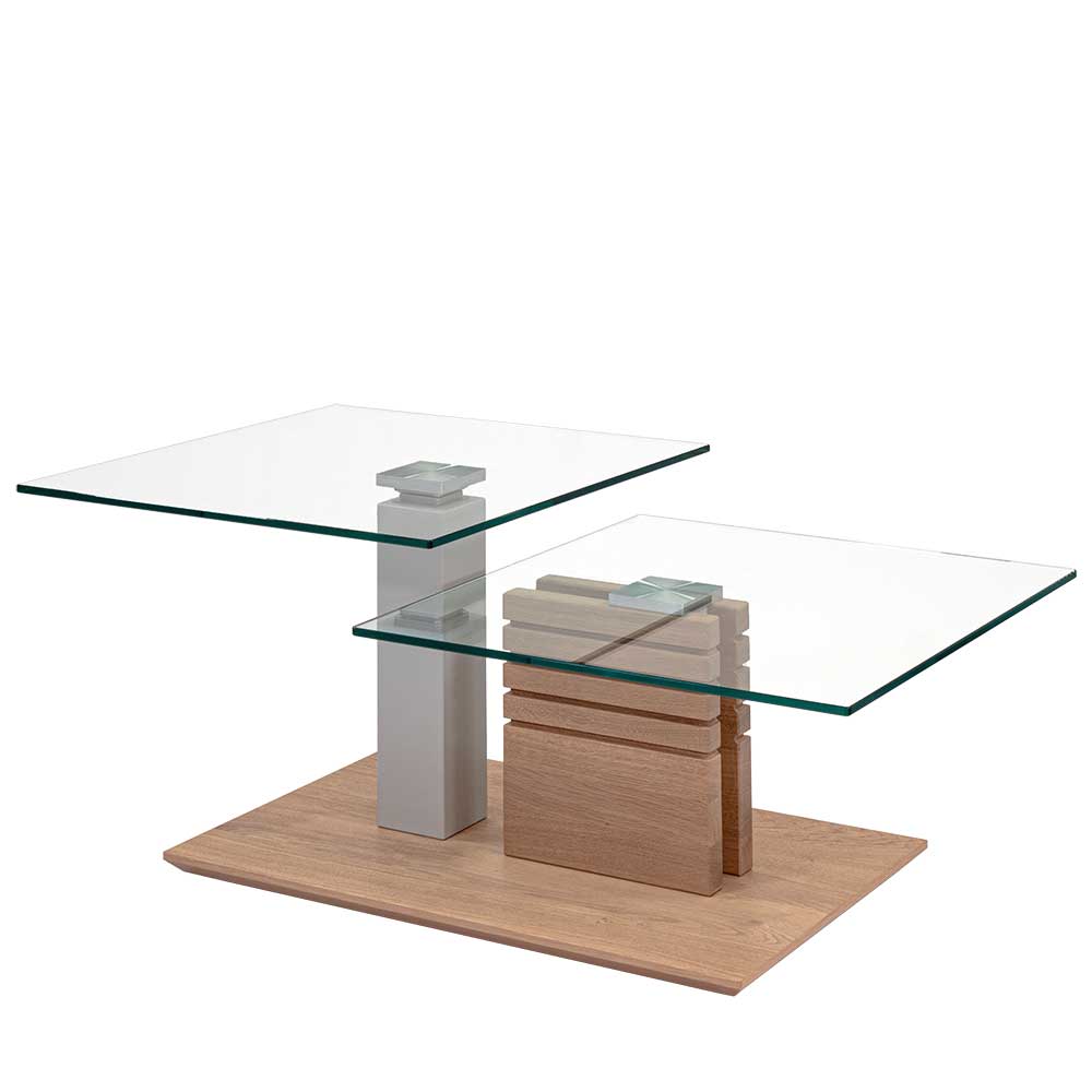 Couchtisch mit zwei Glasplatten modern - Olbiancas