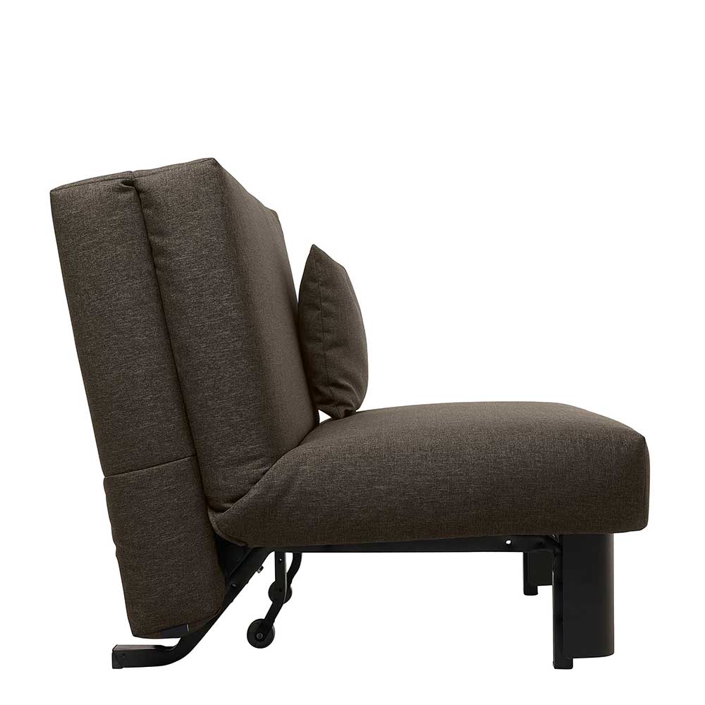 Sofa mit Bettfunktion in Braun mit Schwarz - Amor