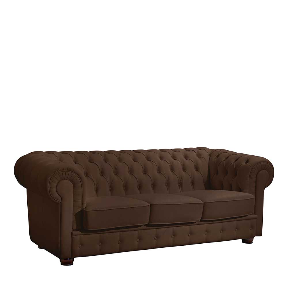 Leder Wohnzimmercouch im Chesterfield Stil - Cementa