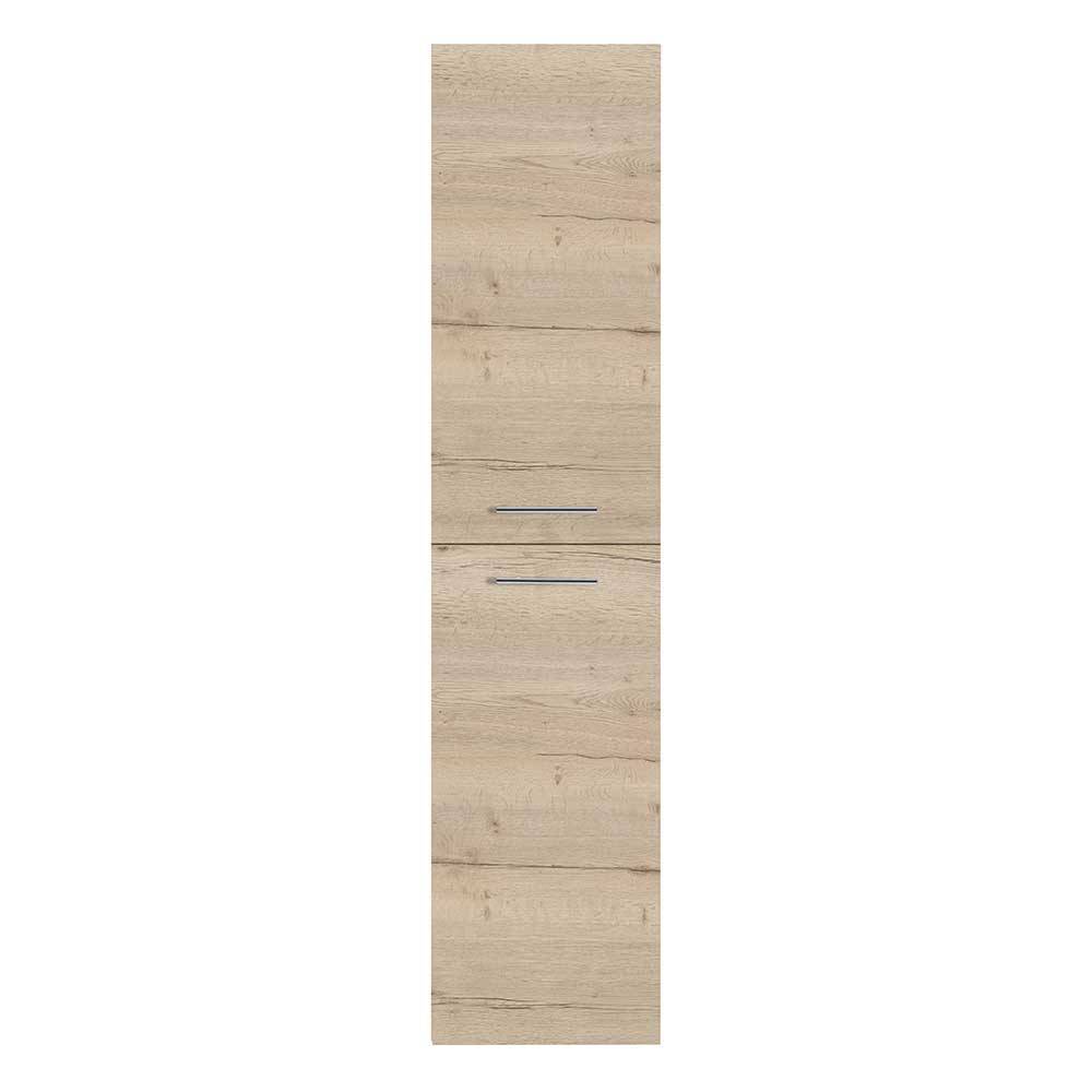 40x179x35 cm Hoher Badschrank in Eiche Bianco - Scontira